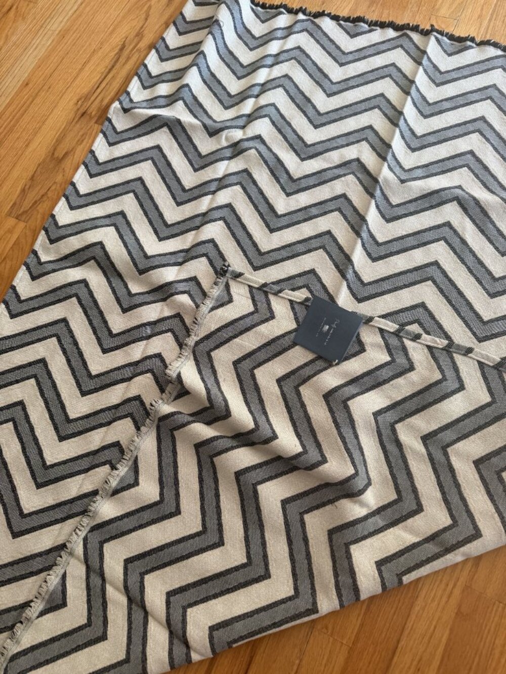 NWT Better Options Supply Co Chevron Throw Blanket Cotton Grey Tan 48 x 60 [jb] - Picture 5 of 5